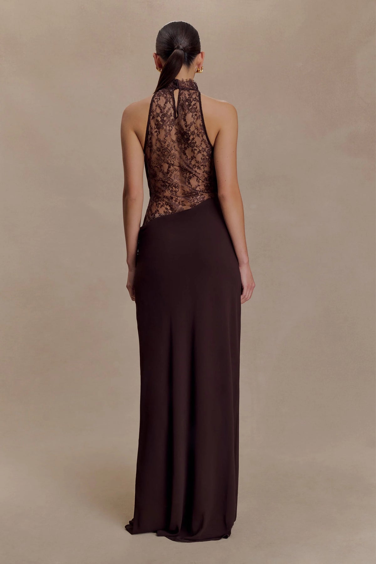 Livette - Lace Halter Maxi Dress