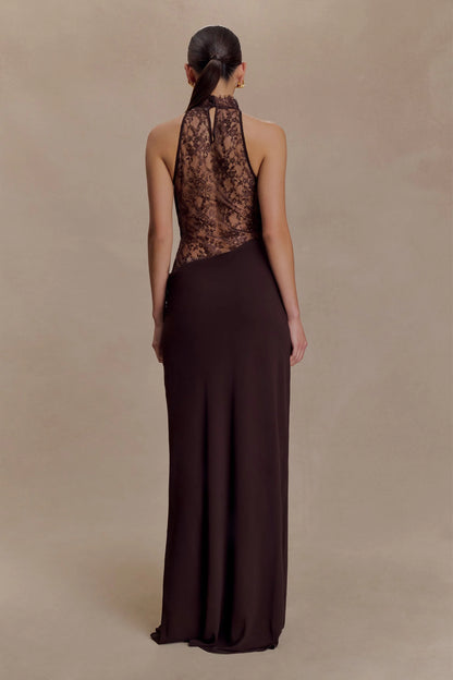 Livette - Lace Halter Maxi Dress