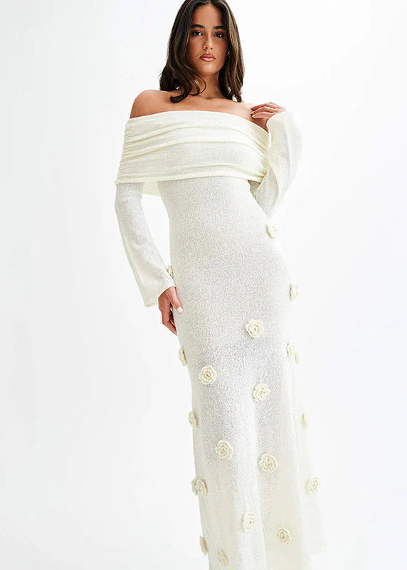 Livette - Shoulder Knit Maxi Dress