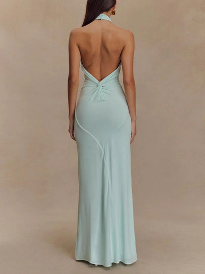 Livette - Slinky Halter Maxi Dress