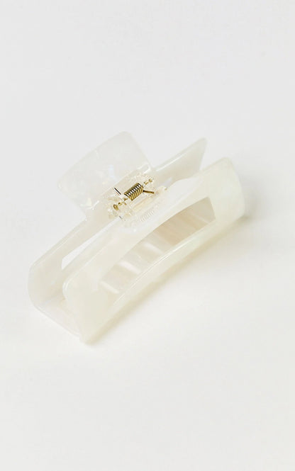 Wilda Hair Clip - Rectangle Claw Hair Clip in Cream