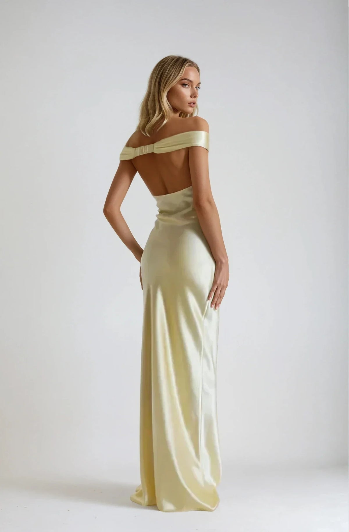 Soraya – Open Back Satin Maxi Dress