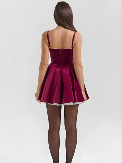Livette - Mini Burgundy Dress