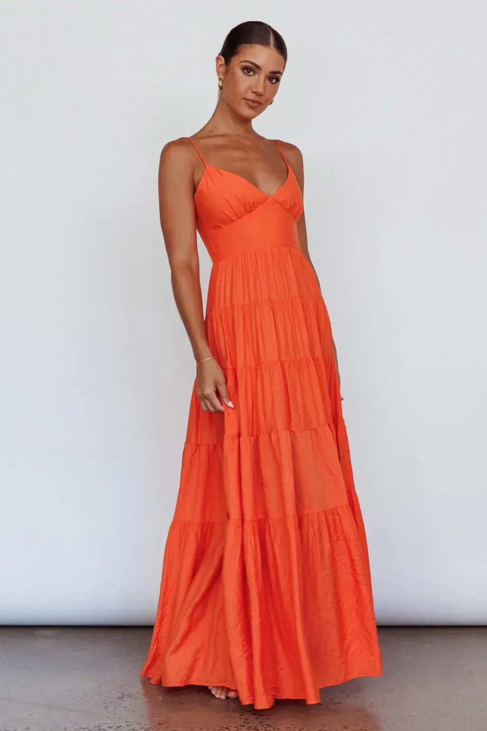 Main Attraction Cami Strap Maxi Dress Tangerine
