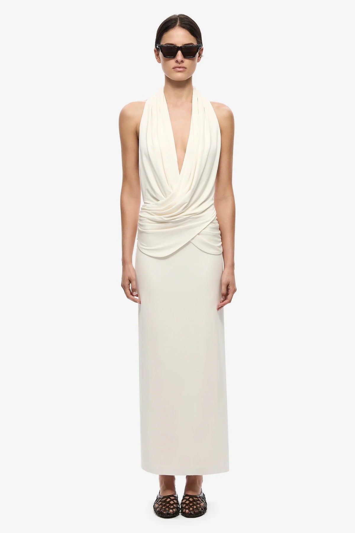 Misha Cabana Cupro Dress - Ivory