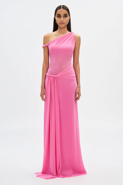 Misha Sisal Mesh Maxi Dress - Orchard Pink