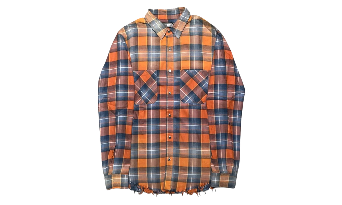 Faded Flannel Button Up Long Sleeve Shirt "Red Blue Plaid" MAFPFRB