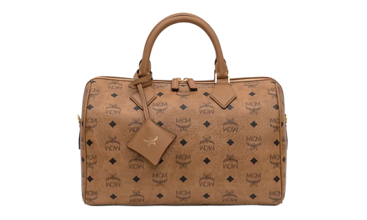 Medium Ella Boston Bag in Visetos "Cognac" MWBFAEA01CO001
