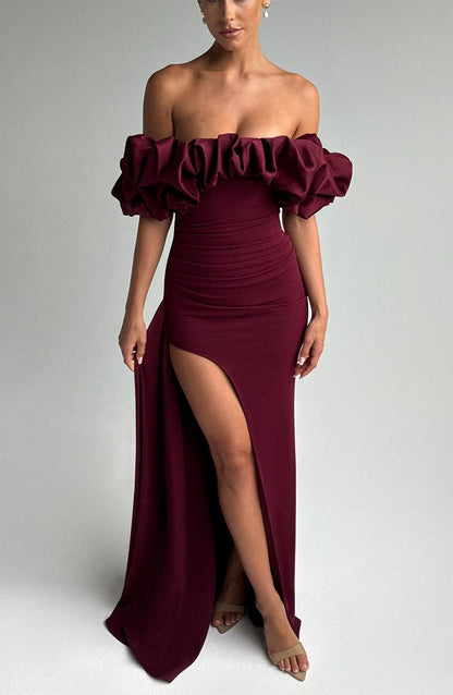 Livette - Ruffle Bardot Maxi Dress