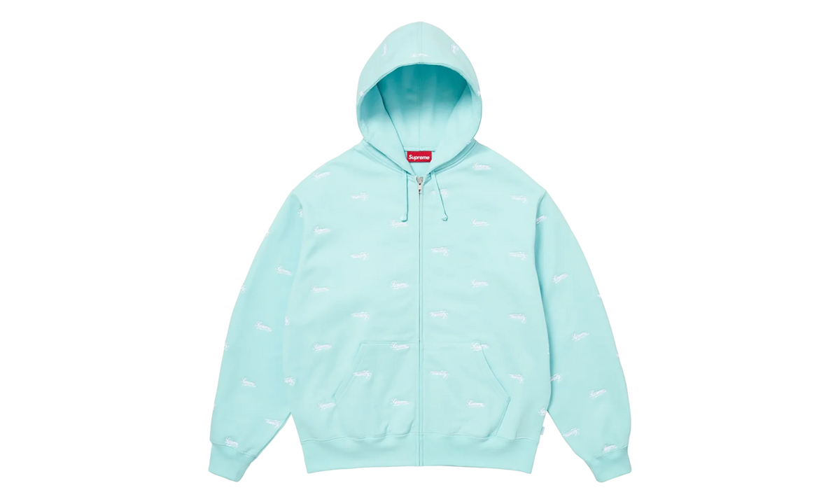 Repeat Script Zip Up Hoodie "FW25 - Aqua" SU26978