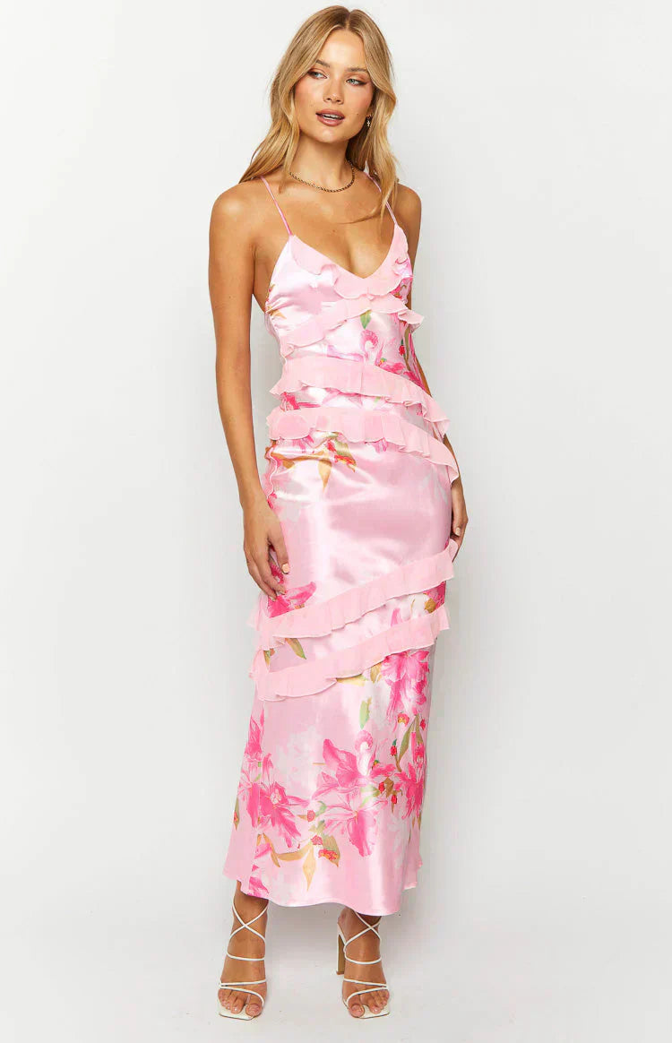 Floral Ruffle Maxi Dress
