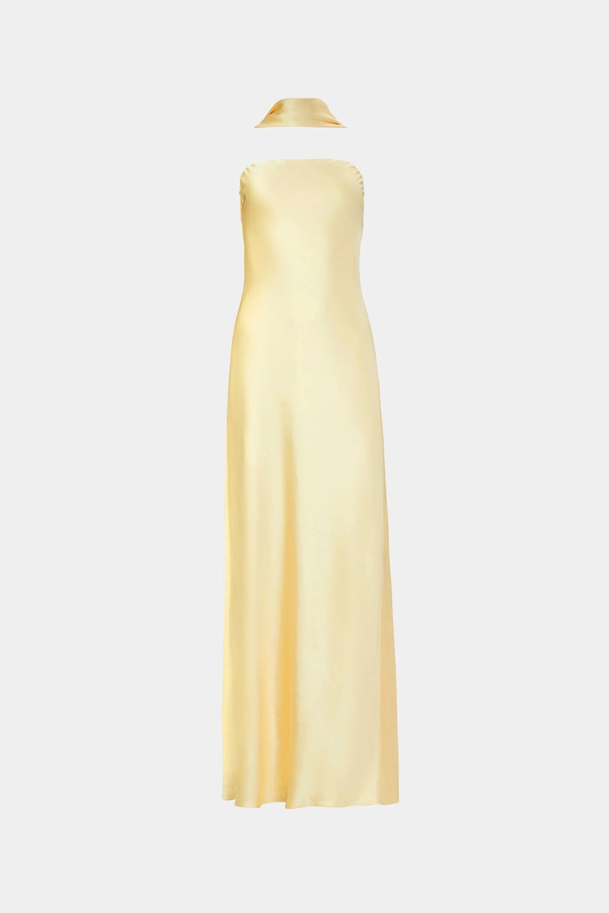 Misha Lilia Satin Gown - Soft Yellow
