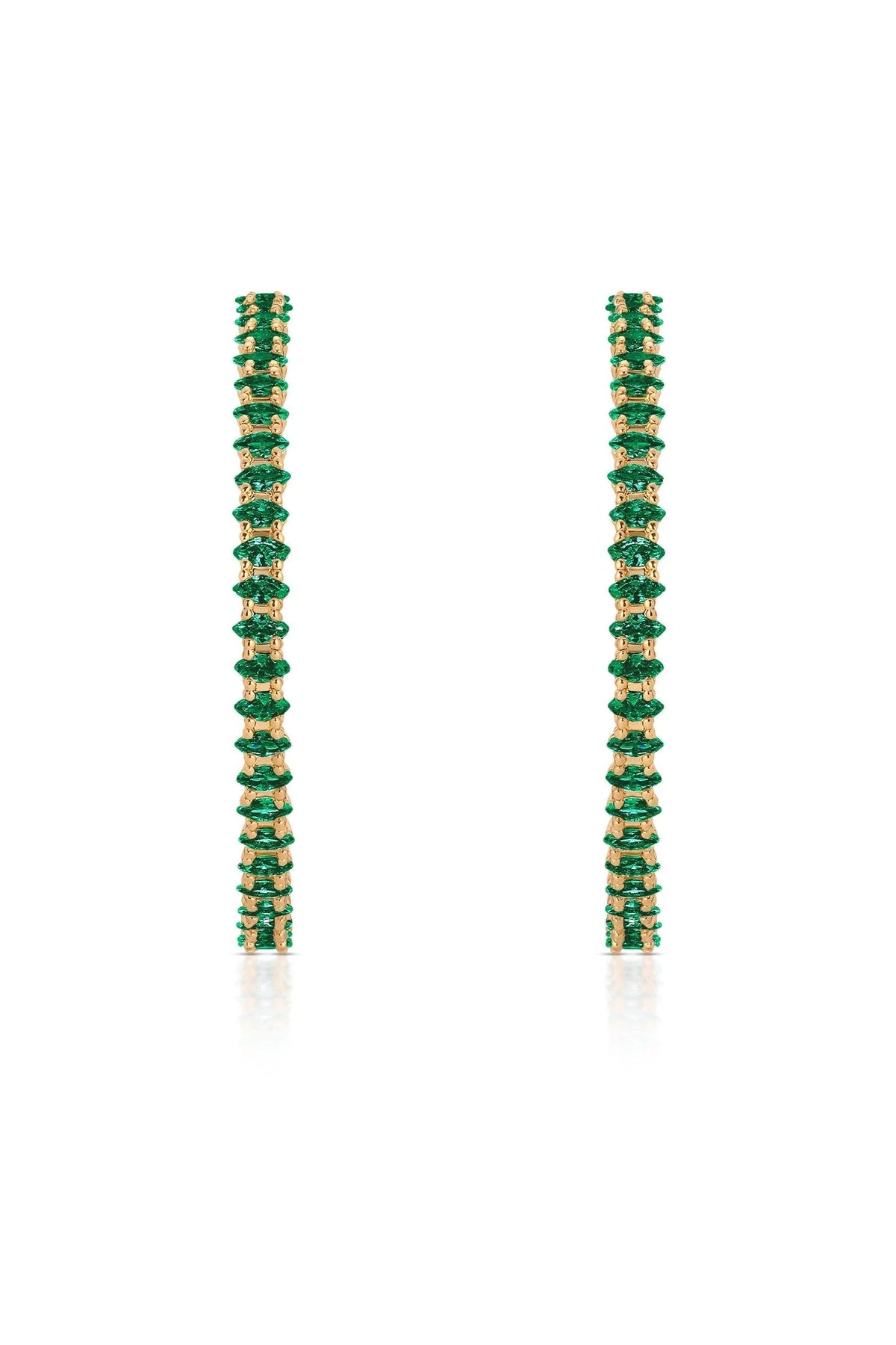 Emerald Marquise Hoop Earrings
