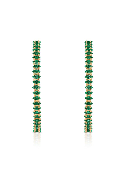Emerald Marquise Hoop Earrings