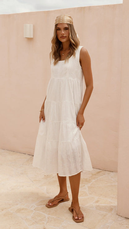 Liza Midi Dress - White