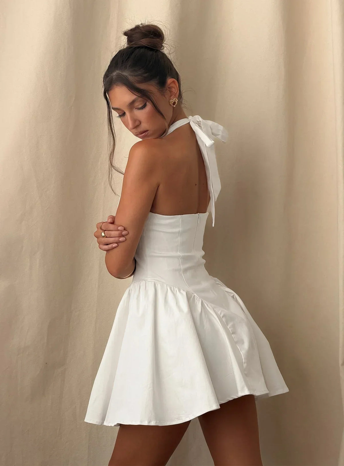 Karisse Halter Mini Dress White