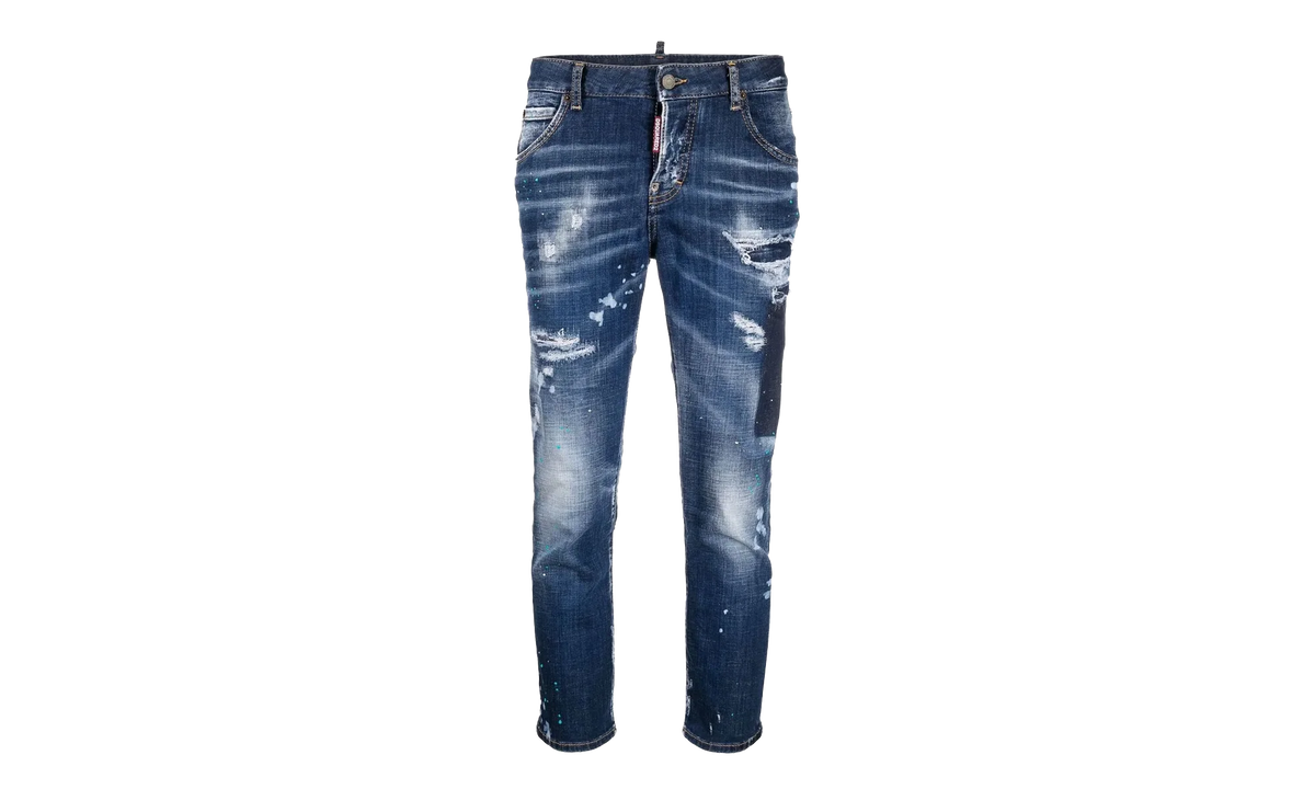 Dark Tiffany Spots Wash Cool Girl Cropped Jeans WMNS "Blue" S72LB0548S30342470