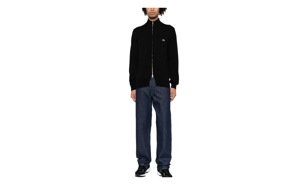 Zip-Up High-Neck Cotton Sweater "Black" AH1957 031
