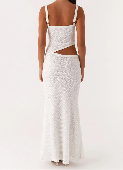 Livette - White Crochet Maxi Dress