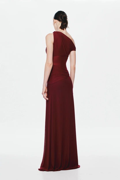 Misha Sisal Mesh Maxi Dress - Port