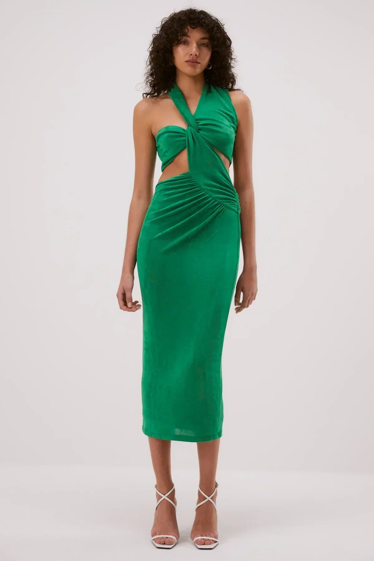 Misha Graciela Slinky Jersey Midi Dress - Island Green