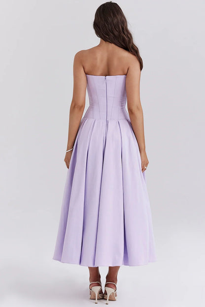 Livette - Strapless Corset Midi Dress