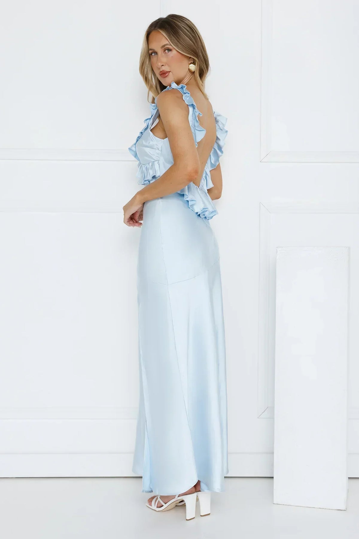 Chasing The Spark Satin Maxi Dress