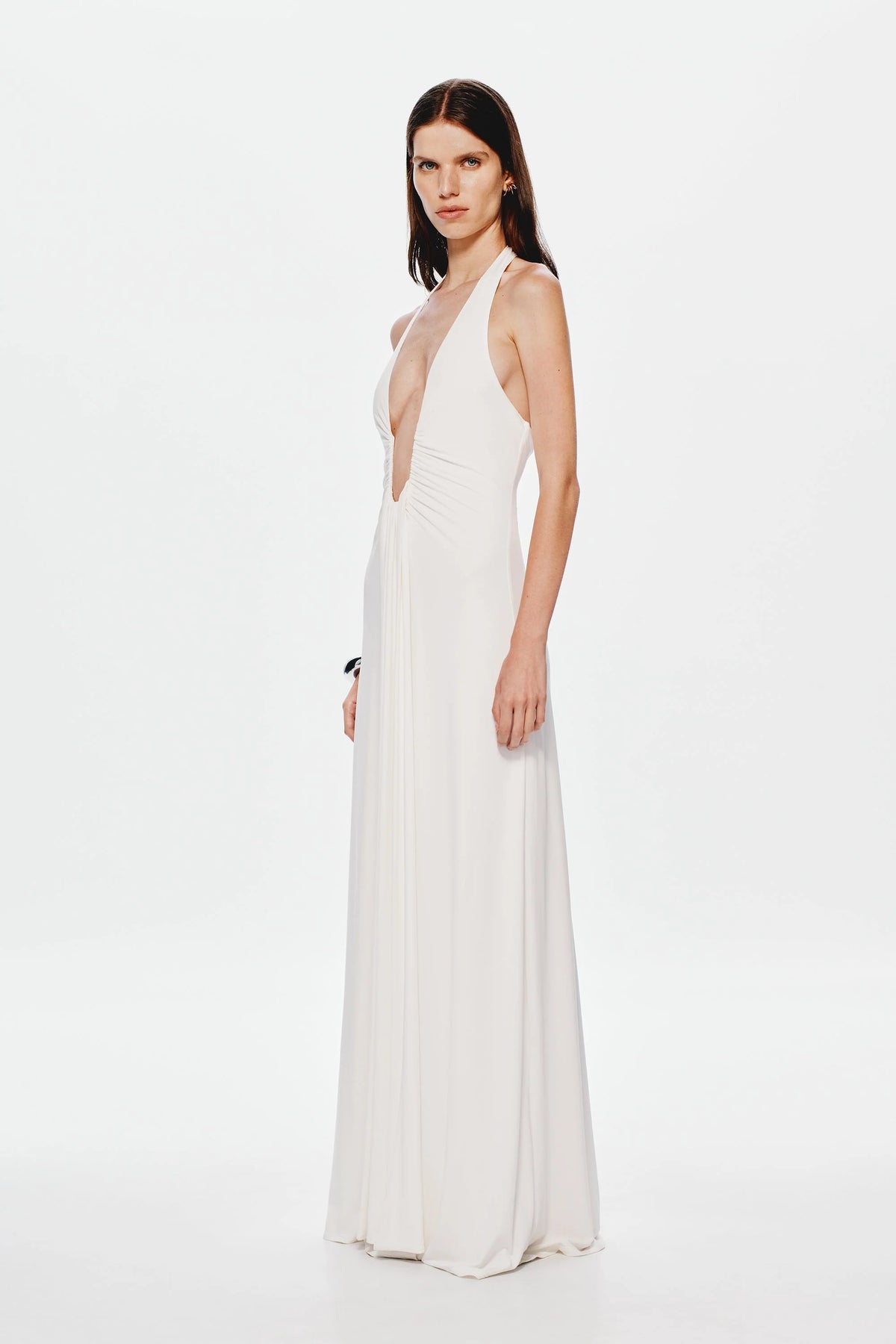 Jennifer Cupro Maxi Dress - White
