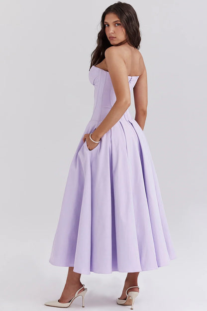 Livette - Strapless Corset Midi Dress
