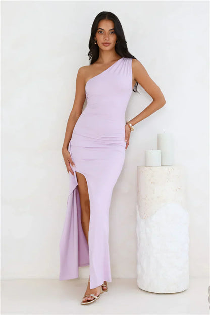 Stay Classy One Shoulder Maxi Dress