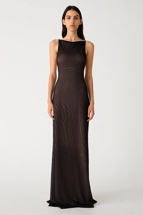 Misha Nina Mesh Gown - Black