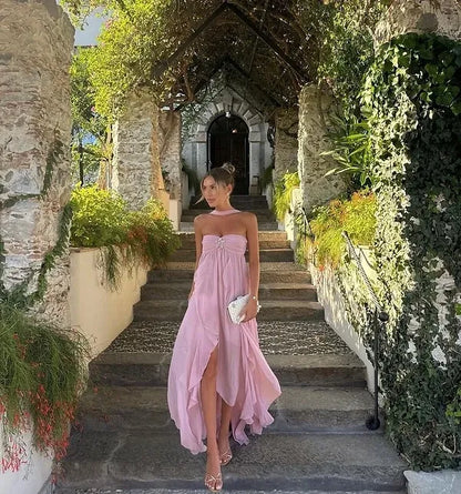 Éliane – Strapless maxi dress with ruffles