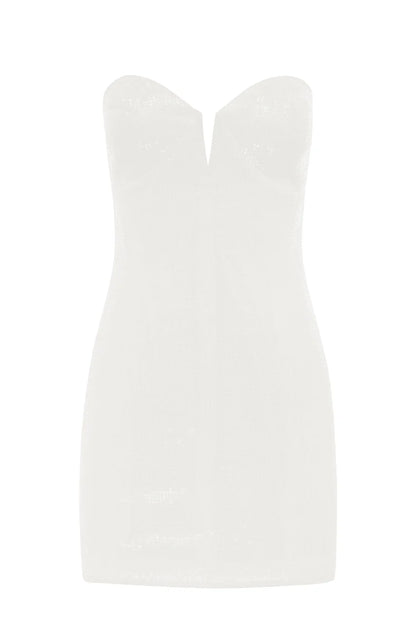 Nicki Mini Dress - White Sequin