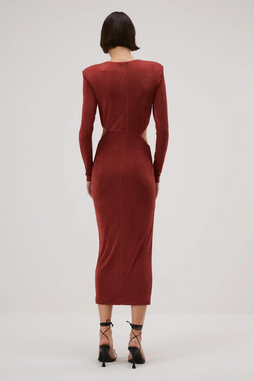 Misha Beatriz Slinky Jersey Midi Dress - Henna