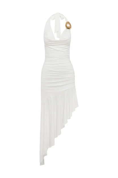 Indiana Asymmetrical Maxi Dress - White