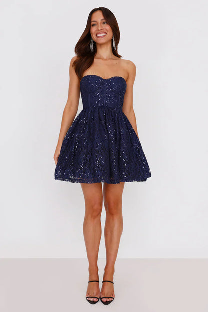 Soirée Star Strapless Sequin Mini Dress