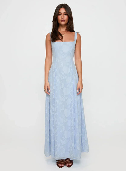 Margaux Burnout Maxi Dress Blue
