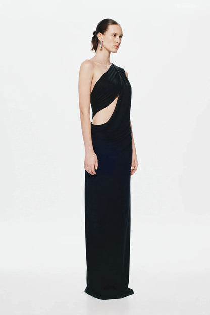 Misha Solstice Cupro Maxi Dress - Black