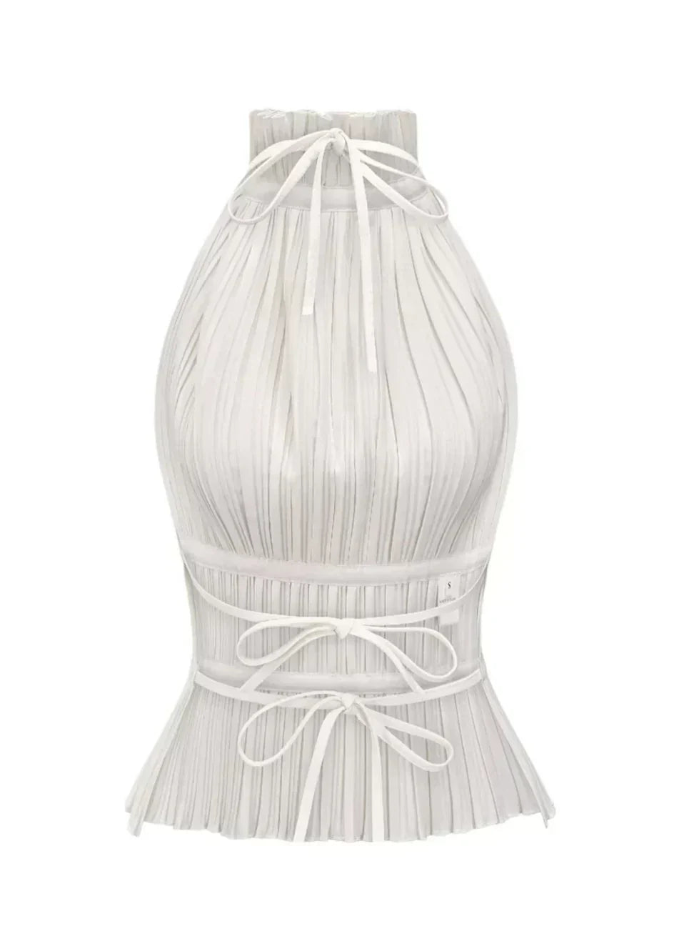 Olivienne – Pleated backless top with neck closure