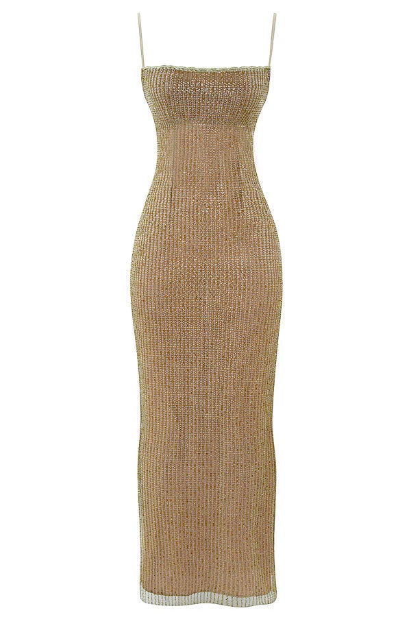 Livette - Gold Sequin Shine Maxi Dress