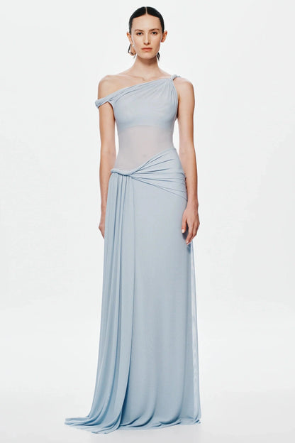 Misha Sisal Mesh Maxi Dress - Dove