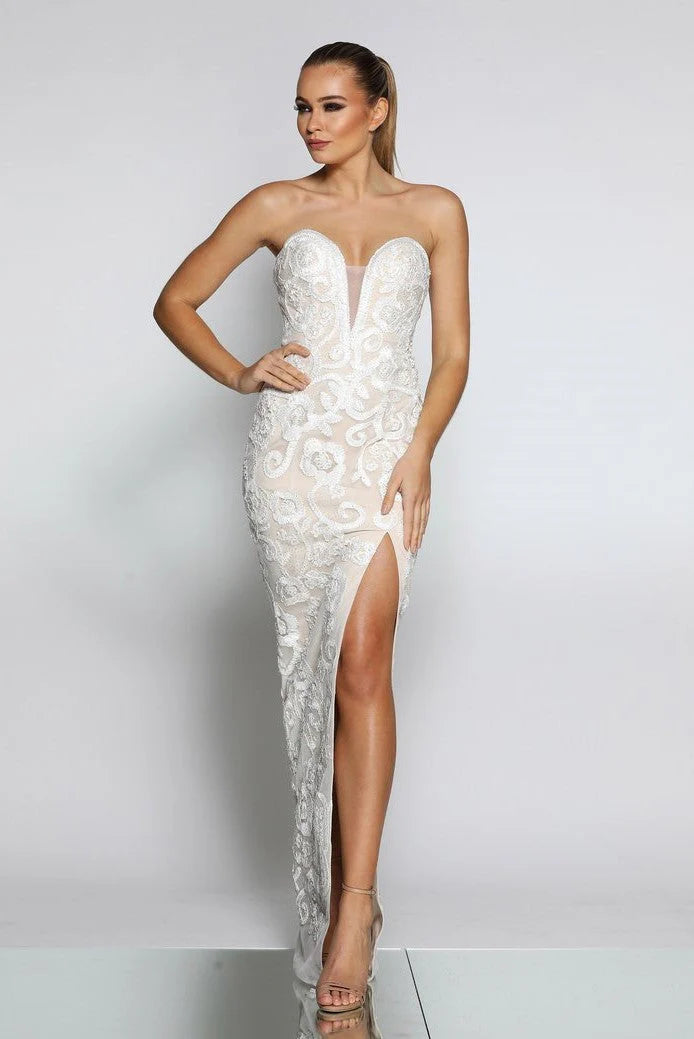 Jadore JX1067 Dress - Ivory/Nude