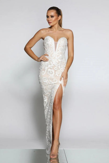 Jadore JX1067 Dress - Ivory/Nude