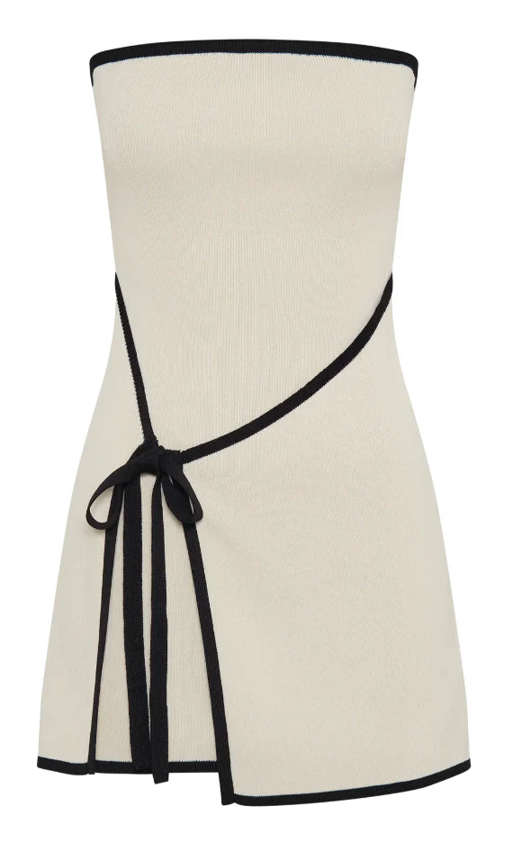 Oriane – Strapless knit dress with bow detail