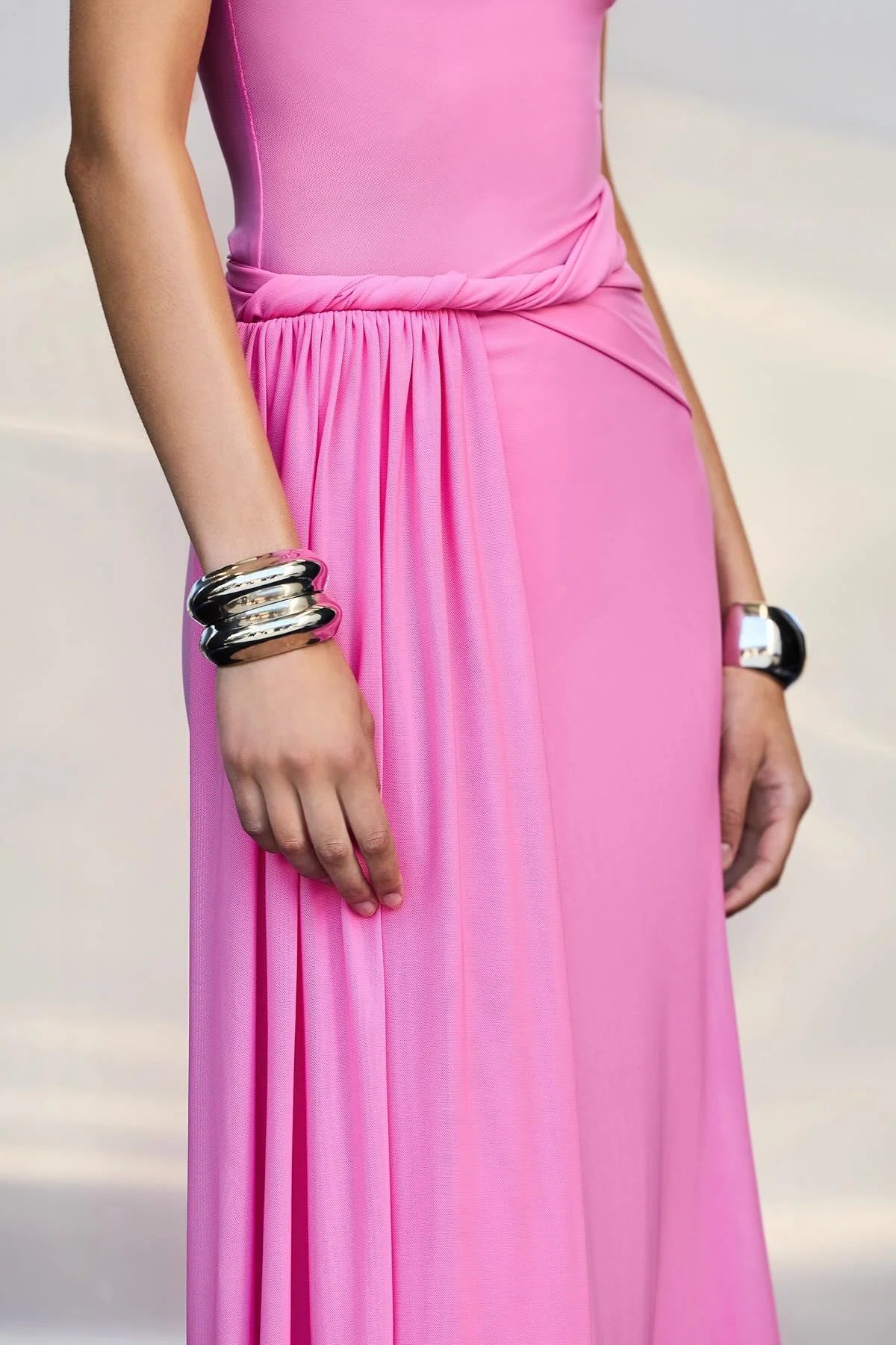 Misha Sisal Mesh Maxi Dress - Orchard Pink
