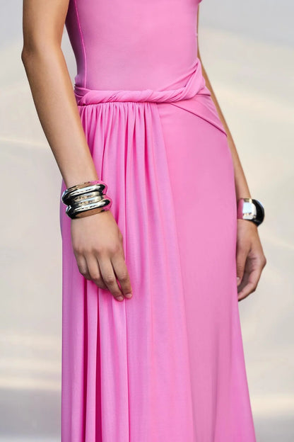 Misha Sisal Mesh Maxi Dress - Orchard Pink