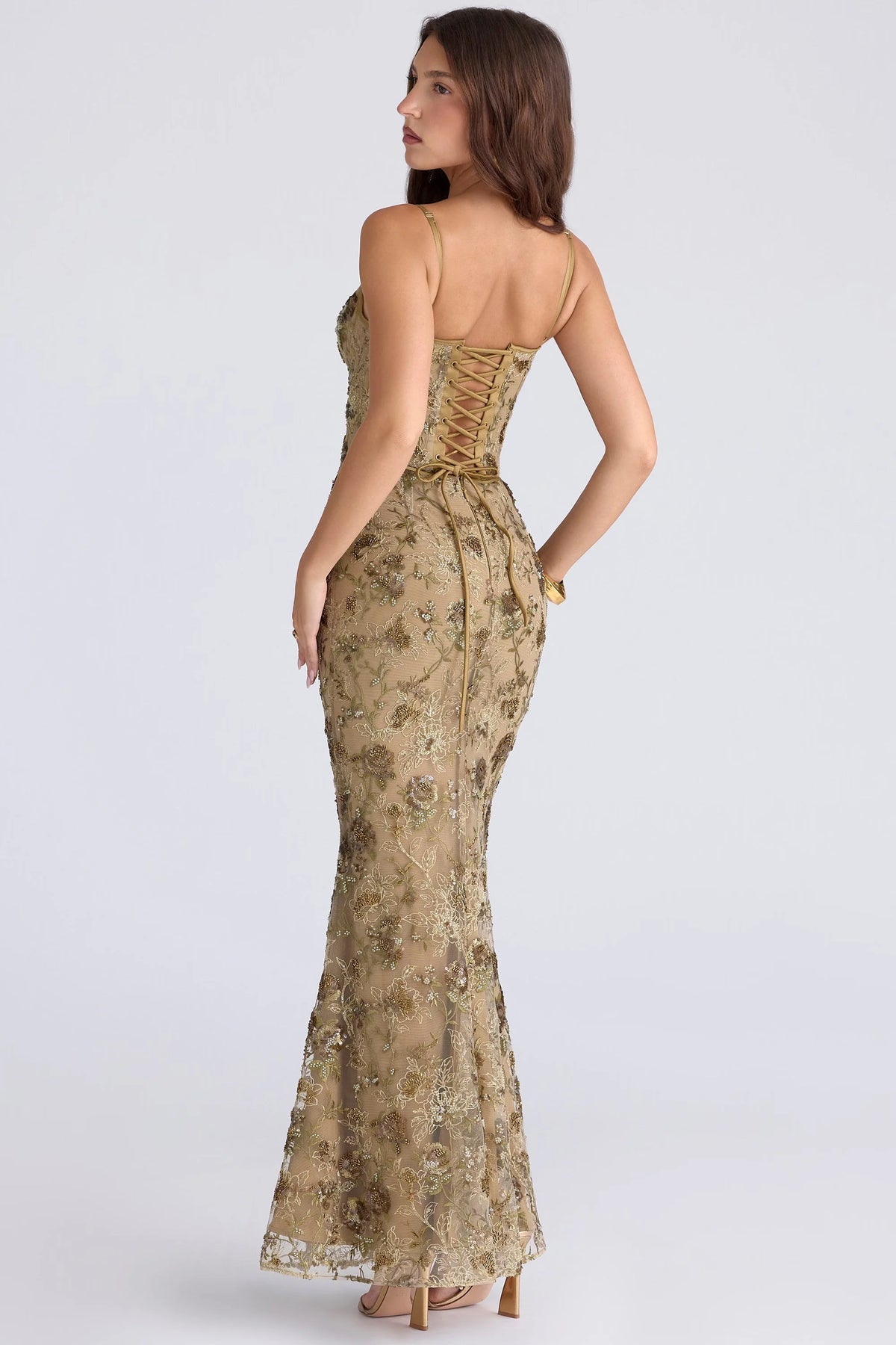 Clublivette - Embellished Corset Maxi Dress