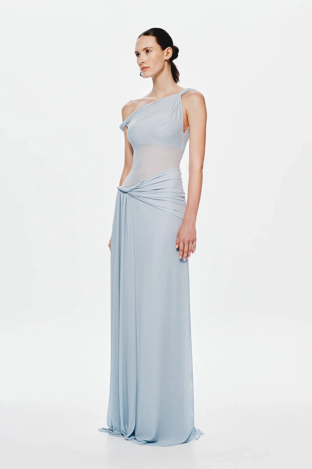 Misha Sisal Mesh Maxi Dress - Dove