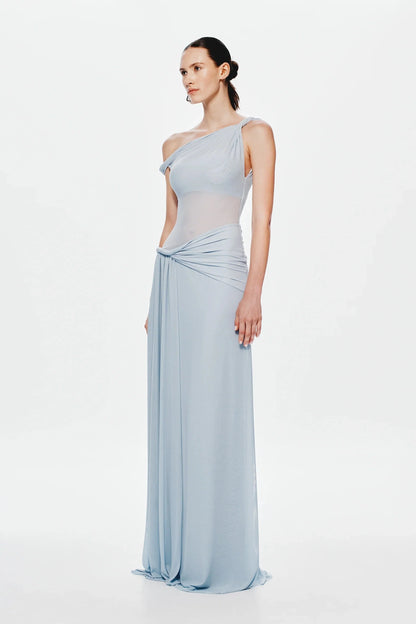 Misha Sisal Mesh Maxi Dress - Dove