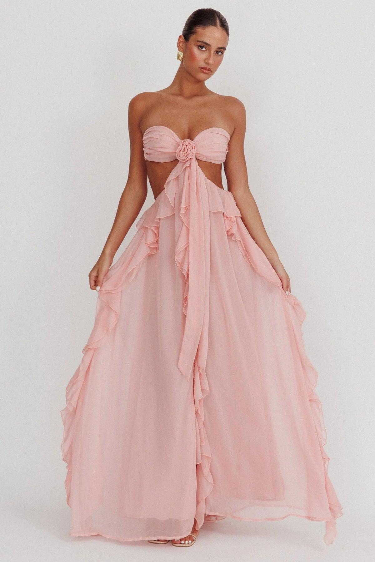 Livette - Cut-Out Ruffle Maxi Dress